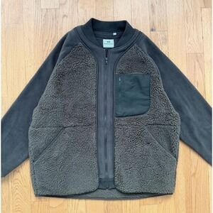 Uniqlo White Mountaineering Fleece Jacket Mens XL Olive Green  Zip size XL